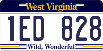 WV license plate 1ED828