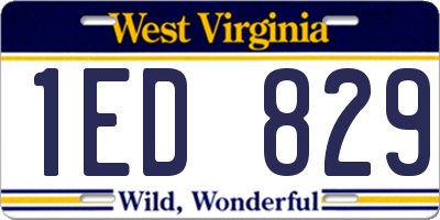 WV license plate 1ED829