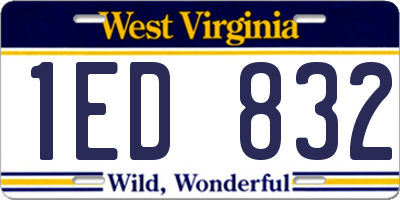 WV license plate 1ED832