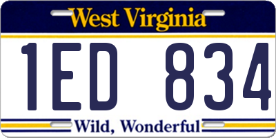 WV license plate 1ED834