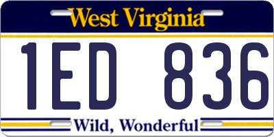 WV license plate 1ED836