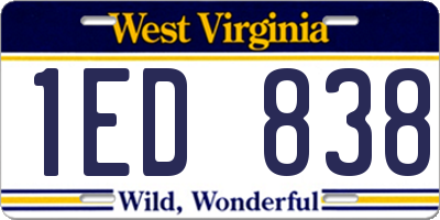 WV license plate 1ED838