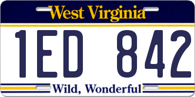 WV license plate 1ED842