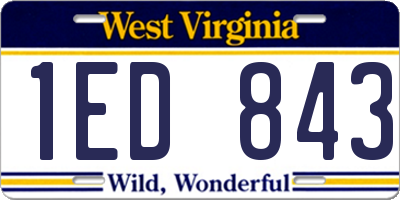 WV license plate 1ED843