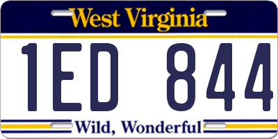 WV license plate 1ED844