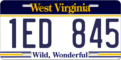 WV license plate 1ED845