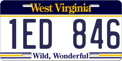 WV license plate 1ED846