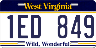 WV license plate 1ED849
