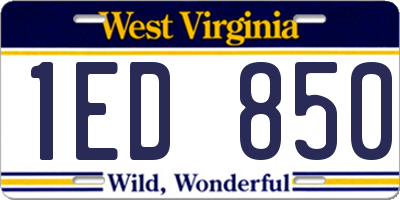 WV license plate 1ED850