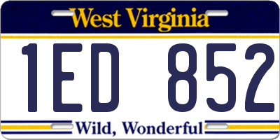 WV license plate 1ED852