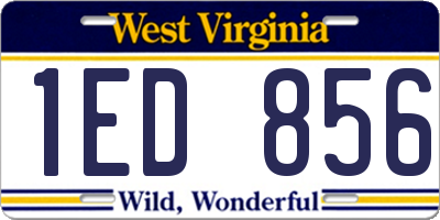 WV license plate 1ED856