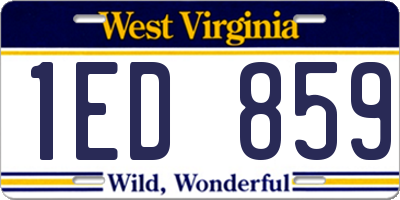WV license plate 1ED859