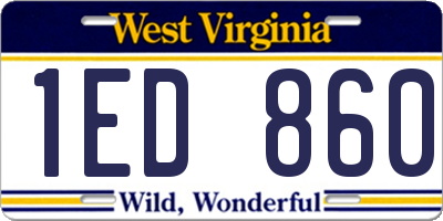 WV license plate 1ED860