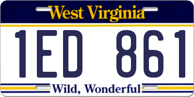 WV license plate 1ED861