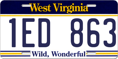 WV license plate 1ED863