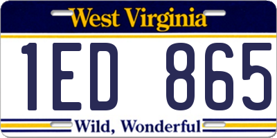WV license plate 1ED865