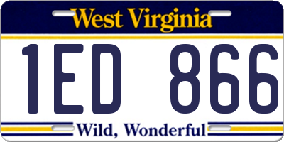 WV license plate 1ED866