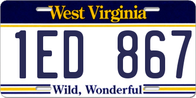 WV license plate 1ED867