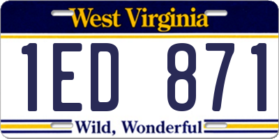 WV license plate 1ED871