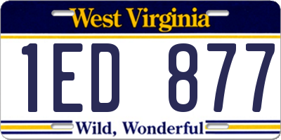 WV license plate 1ED877