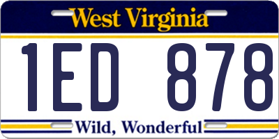 WV license plate 1ED878