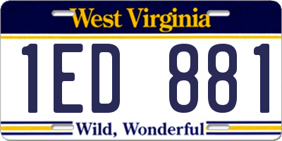 WV license plate 1ED881