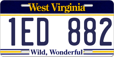 WV license plate 1ED882
