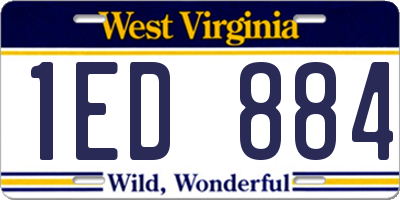 WV license plate 1ED884