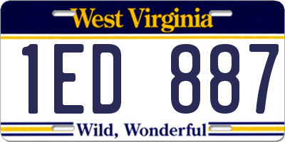 WV license plate 1ED887