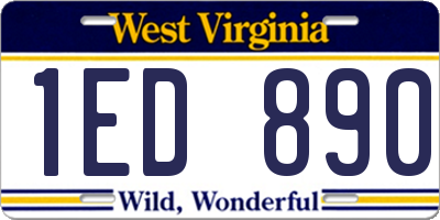 WV license plate 1ED890