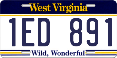 WV license plate 1ED891