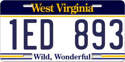 WV license plate 1ED893
