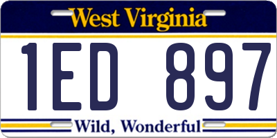 WV license plate 1ED897