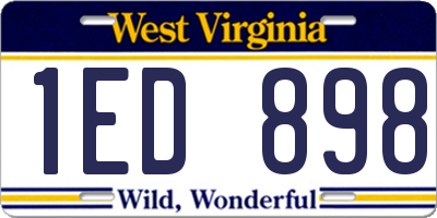 WV license plate 1ED898