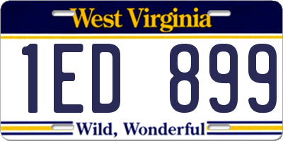 WV license plate 1ED899