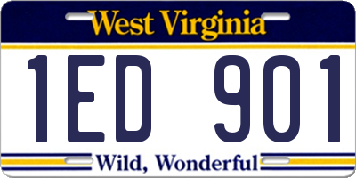 WV license plate 1ED901