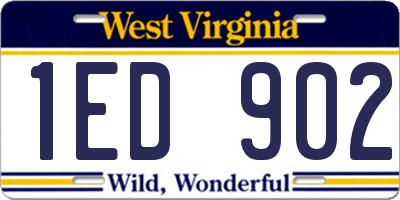 WV license plate 1ED902