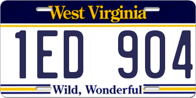WV license plate 1ED904