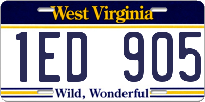 WV license plate 1ED905