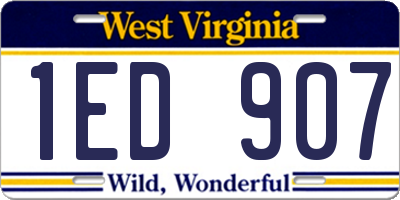 WV license plate 1ED907