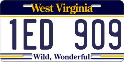 WV license plate 1ED909