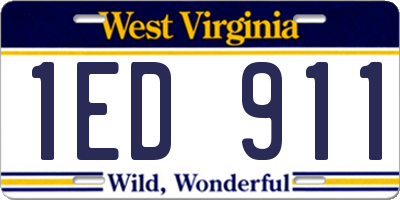 WV license plate 1ED911