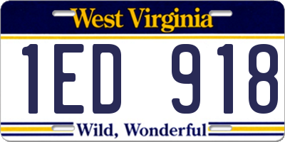 WV license plate 1ED918
