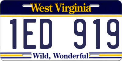 WV license plate 1ED919