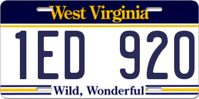 WV license plate 1ED920