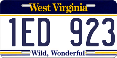 WV license plate 1ED923