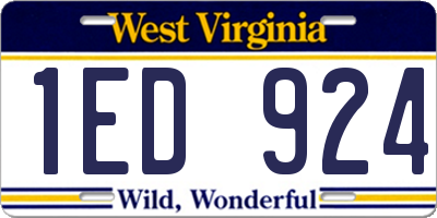 WV license plate 1ED924