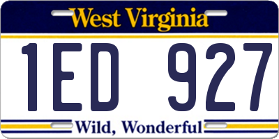 WV license plate 1ED927