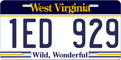 WV license plate 1ED929