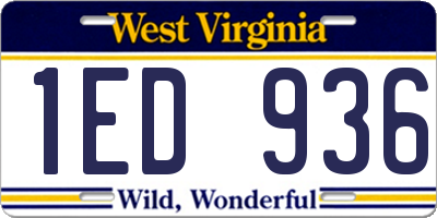 WV license plate 1ED936
